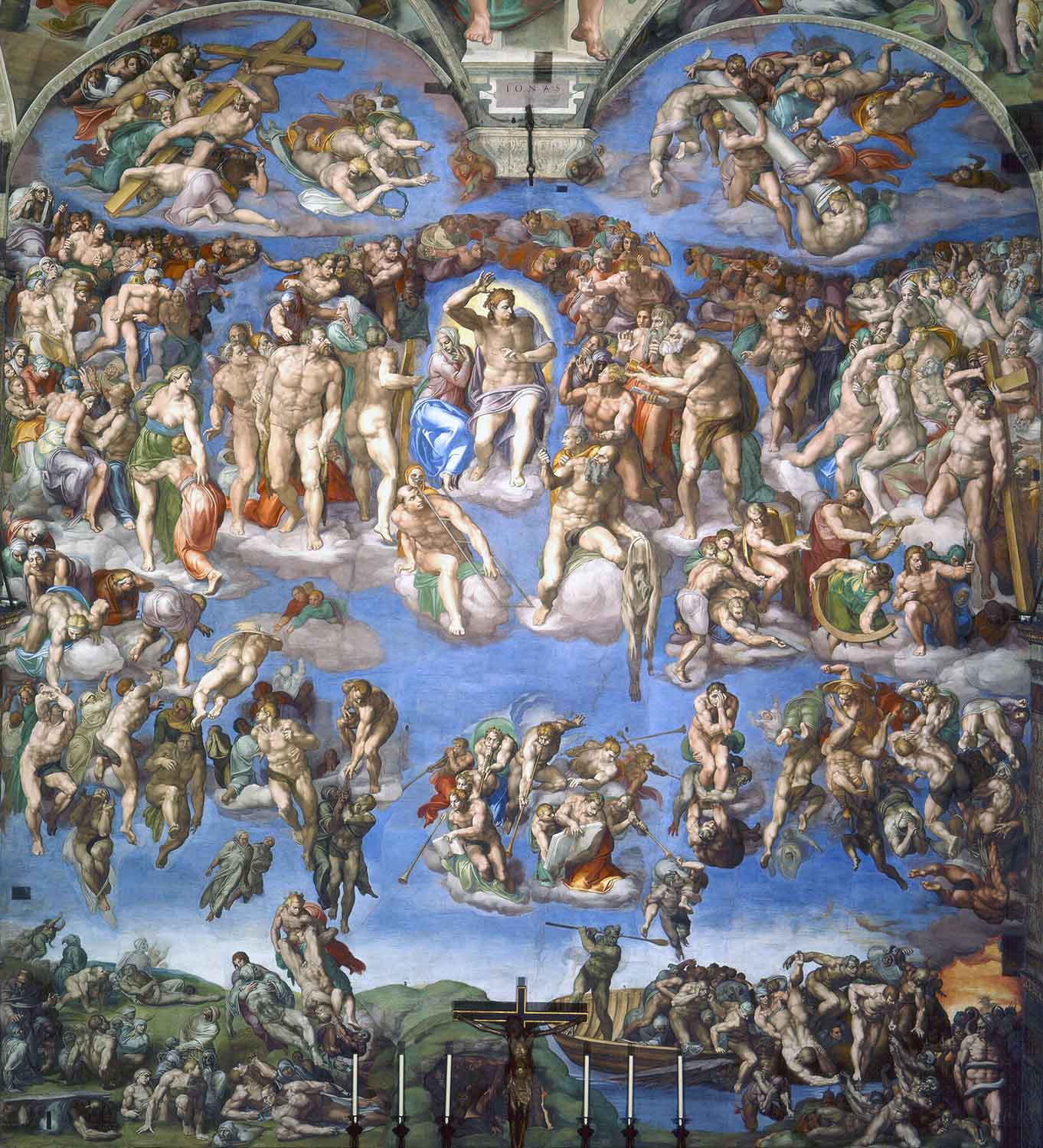 Last_Judgement_(Michelangelo) Last Judgement painting, Michelangelo.