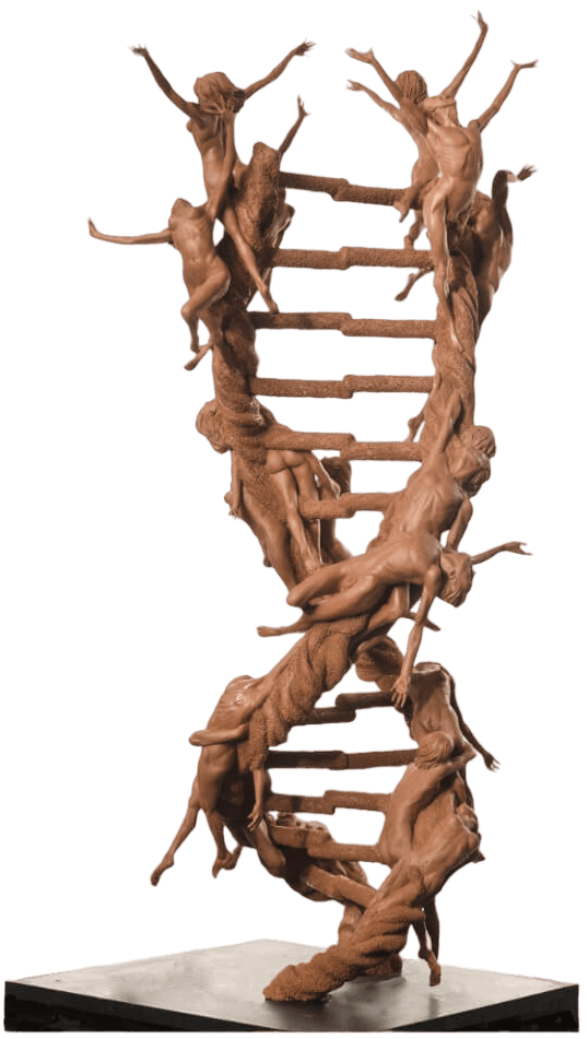 kisspng-the-double-helix-a-personal-account-of-the-discov-modern-sculpture-Photoroom.png-Photoroom Sculpture of DNA helix made of persons.